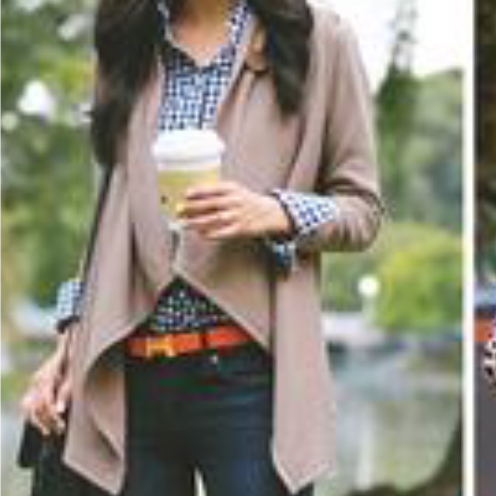 Bobeau One Button Fleece Wrap Cardigan